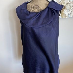 Ann Taylor navy blouse L